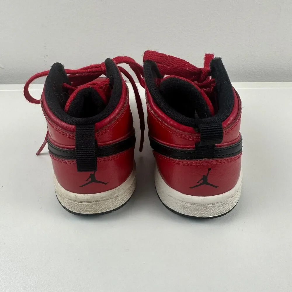 Nike Air Jordan 1 Retro Mid Kids Gym Red/Black Sport Athletic Sneaker Shoes 7C